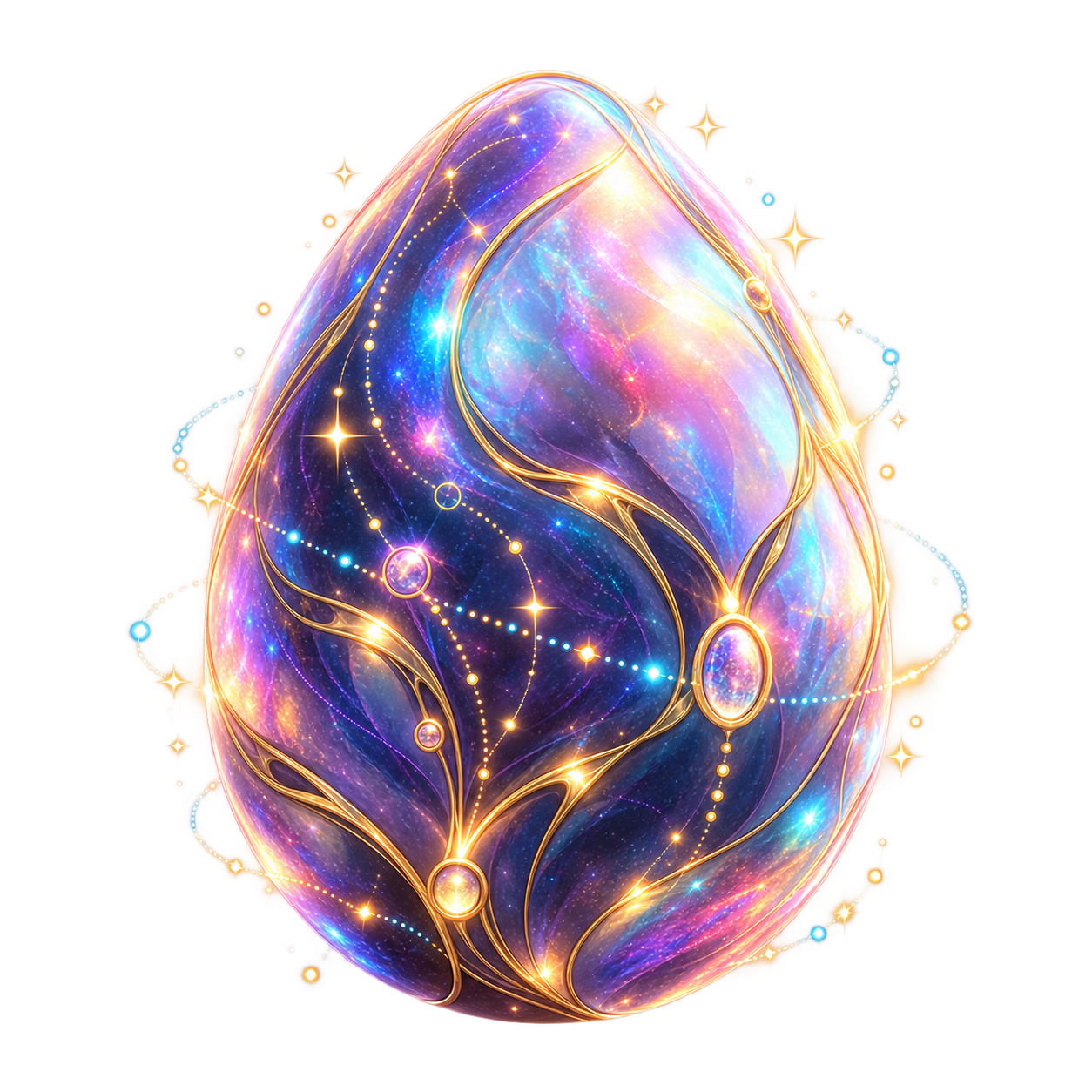 A luminous sealed digital pet egg waiting to hatch